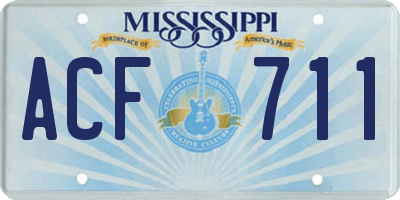 MS license plate ACF711