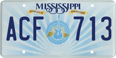 MS license plate ACF713