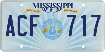 MS license plate ACF717