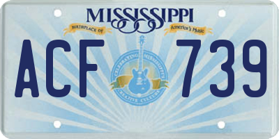MS license plate ACF739