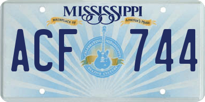 MS license plate ACF744