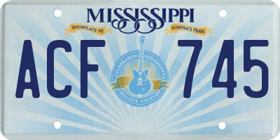 MS license plate ACF745