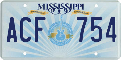 MS license plate ACF754