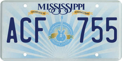 MS license plate ACF755