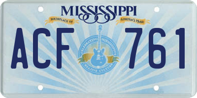 MS license plate ACF761