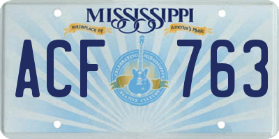 MS license plate ACF763