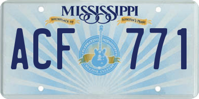 MS license plate ACF771