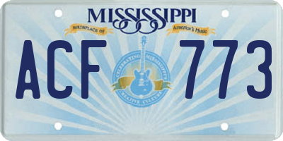 MS license plate ACF773