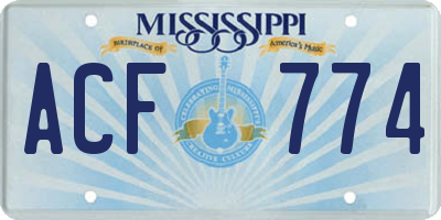 MS license plate ACF774
