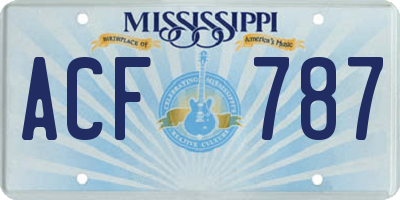 MS license plate ACF787
