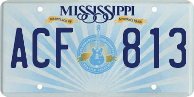 MS license plate ACF813