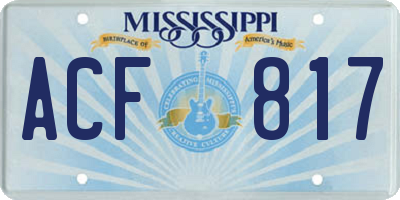 MS license plate ACF817