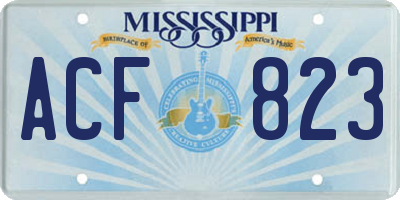 MS license plate ACF823