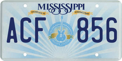MS license plate ACF856