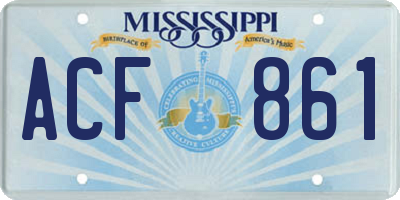 MS license plate ACF861