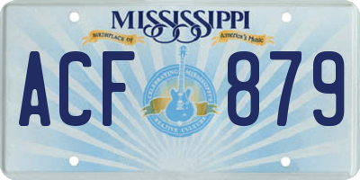 MS license plate ACF879