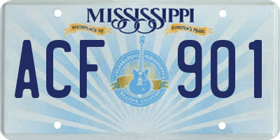 MS license plate ACF901