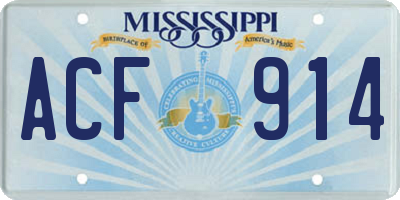 MS license plate ACF914