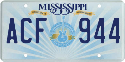 MS license plate ACF944