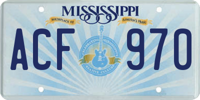MS license plate ACF970