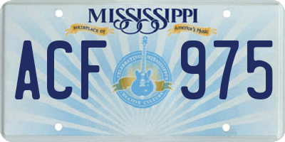 MS license plate ACF975