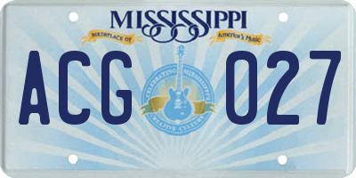 MS license plate ACG027