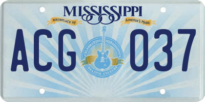 MS license plate ACG037