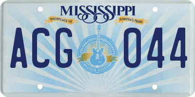 MS license plate ACG044