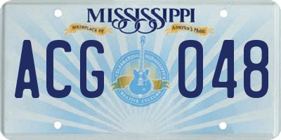 MS license plate ACG048