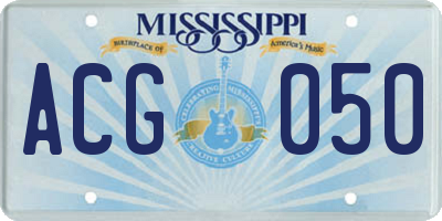 MS license plate ACG050