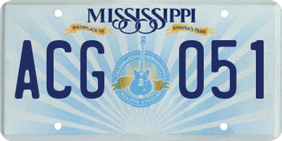 MS license plate ACG051