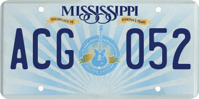 MS license plate ACG052