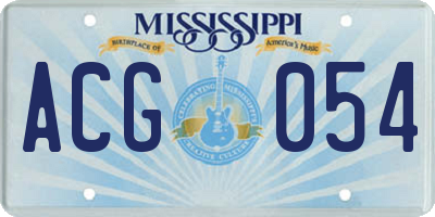 MS license plate ACG054