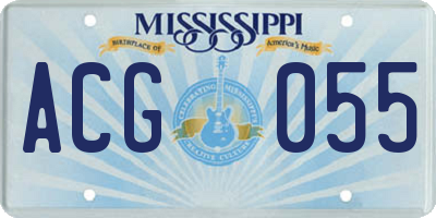 MS license plate ACG055
