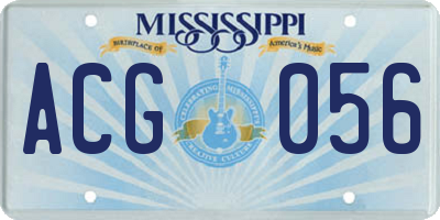 MS license plate ACG056