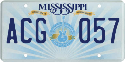 MS license plate ACG057