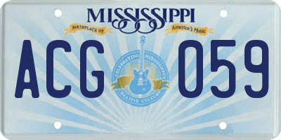 MS license plate ACG059