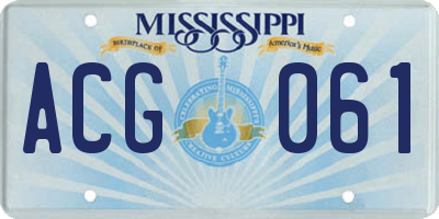 MS license plate ACG061