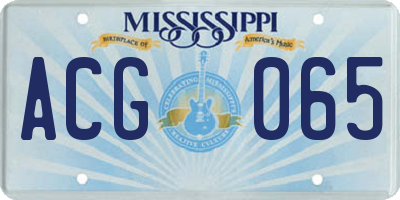 MS license plate ACG065