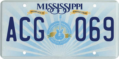 MS license plate ACG069