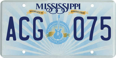 MS license plate ACG075