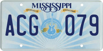 MS license plate ACG079