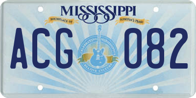 MS license plate ACG082