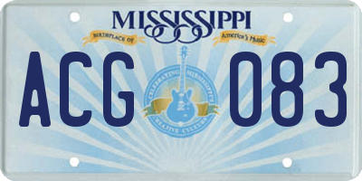 MS license plate ACG083
