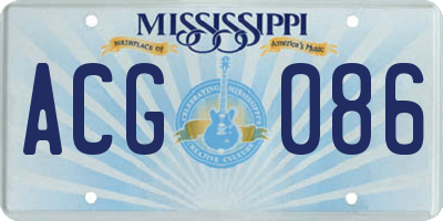 MS license plate ACG086