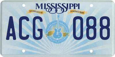 MS license plate ACG088