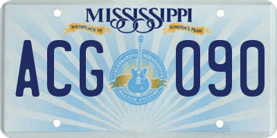 MS license plate ACG090