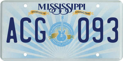 MS license plate ACG093