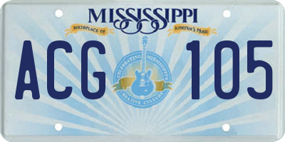 MS license plate ACG105