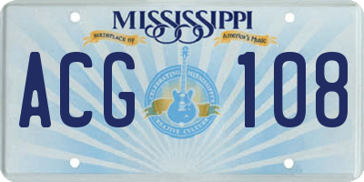 MS license plate ACG108